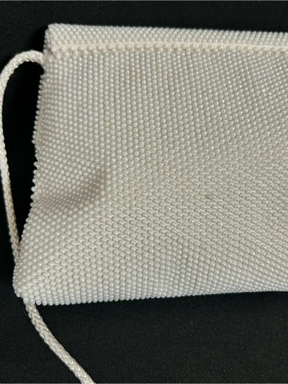 Beaded Evening Crossbody Shoulder Bag White